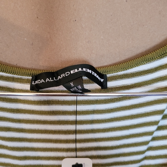 Nwt Linda Alard Ellen Tracy Size X Stripe Green White Tank - Picture 7 of 7